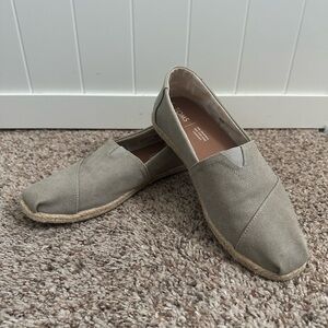 TOMS Classic Canvas Slip On Shoes Alpargata Gray Women’s 7.5